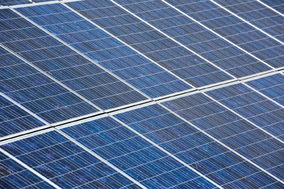 Solar plates for green sun energy in a row